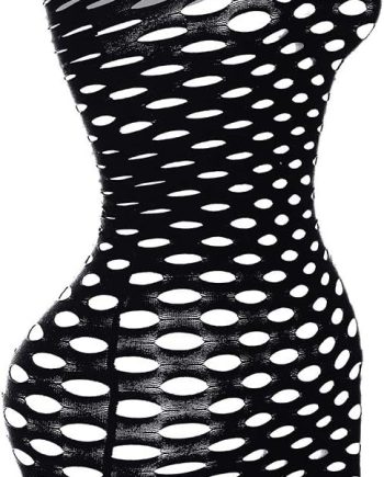 Sexy Womens Strapless Fishnet Lingerie Sleepwear Mini Dress Tube Chemise Bodysuit One Size