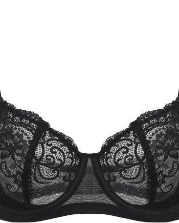 Women's Balconette Lace Bra Plus Size Sexy See Through Unlined Underwire Bras