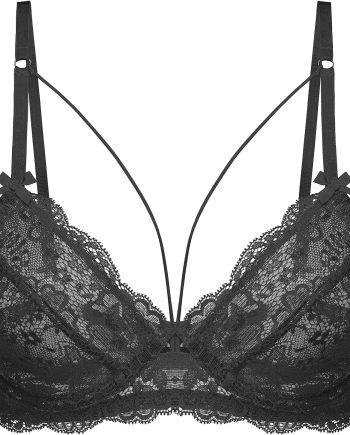 Women's Sexy Lace Bra Sheer Balconette Unlined Underwire Strappy Bras Everyday Bras